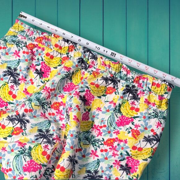 LOFT Tropical Fruit Palm Print Linen Blend Shorts - Size XXL - Picture 2 of 10